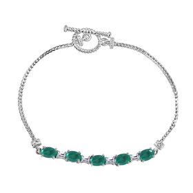 Smaragd Triplett Quarz und Zirkon Armband, 18cm - 3,47 ct. Smaragd Triplett Quarz und Zirkon Armband, 18cm - 3,47 ct.