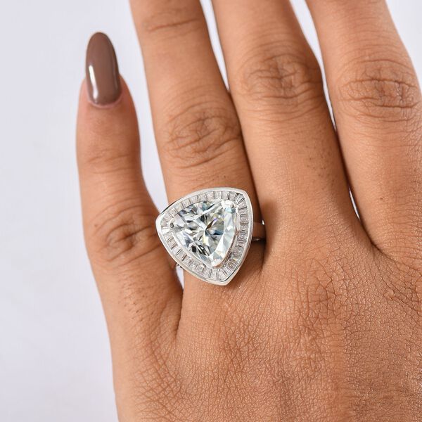 Moissanit Ring 925 Silber rhodiniert (Größe 17.00) ca. 5,64 ct image number 2