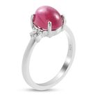 Stern Rubin und Zirkon Ring 925 Silber Platin-Überzug image number 3