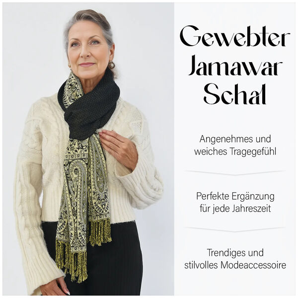 Gewebter Viskose Schal, schwarz image number 5