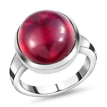 Afrikanischer Rubin-Ring, 925 Silber platiniert  ca. 21,06 ct