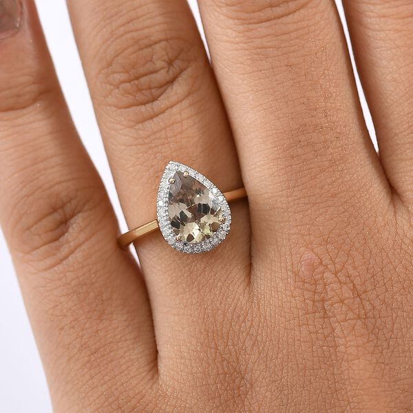 AAA Turkizit, Weißer Diamant Ring 585 Gold (Größe 17.00) ca. 2,20 ct image number 2