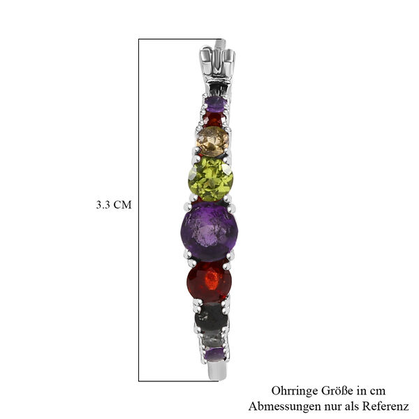 Mehrfarbige Ohrringe, Edelstahl, ca. 3.56 ct image number 4