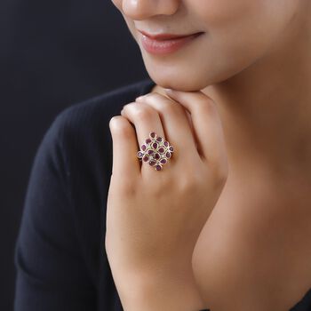 Afrikanischer Rubin und Zirkon-Ring - 4 ct.