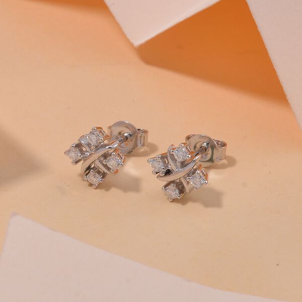 Moissanit Ohrringe, 925 Silber rhodiniert - 0,27 ct. image number 2