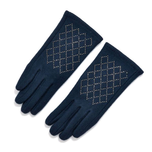 LA MAREY 2er-Set Kaschmir Mützen und Handschuhen mit Mikroplüsch-Futter, Marineblau image number 4