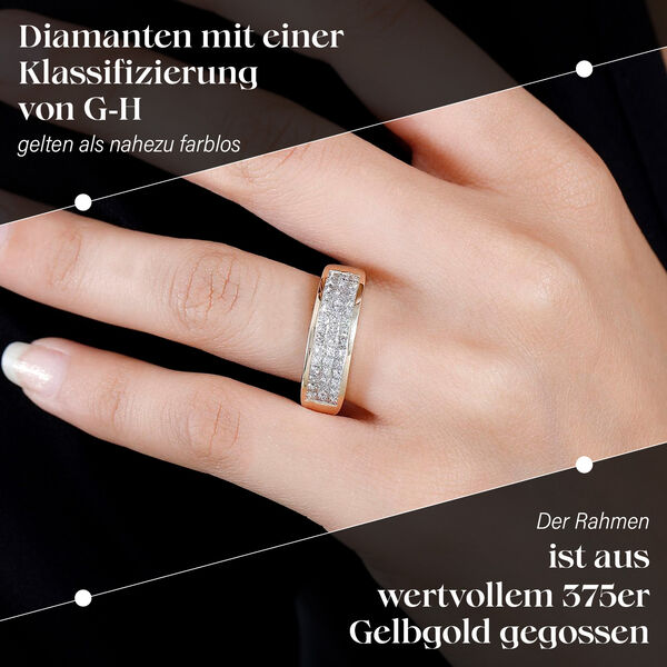 I1-I2 G-H Diamant Ring in 375 Gold - 1 ct. image number 3