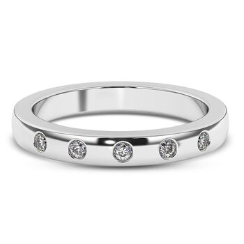 RHAPSODY - Diamant Band-Ring, zertifiziert VS2 E-F, 950 Platin (Gr&ouml;&szlig;e 17.00) ca. 0,15 ct