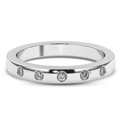 RHAPSODY - Diamant Band-Ring, zertifiziert VS2 E-F, 950 Platin (Größe 17.00) ca. 0,15 ct