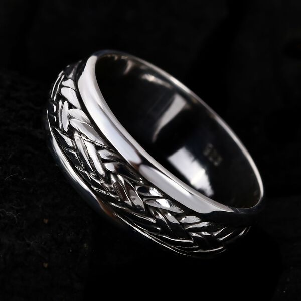 Royal Bali Kollektion- Kunstvoll geflochtener Anti-Stress-Spinning-Ring image number 2