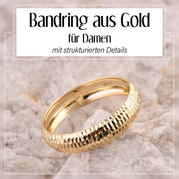 Strukturierter Bandring in 585 Gelbgold image number 1