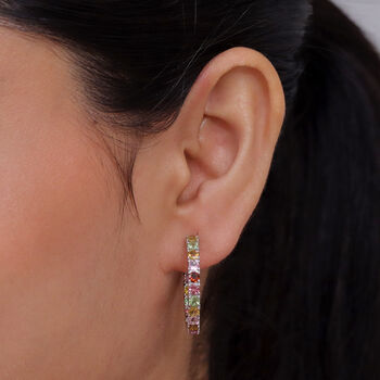 D'Joy AA Mehrfarbig-Turmalin Ohrringe 925 Silber Rhodiniert ca. 4.28 ct