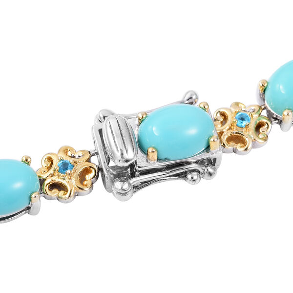Nat&uuml;rliches Sleeping Beauty T&uuml;rkis-Armband, ca.19 cm lang, 925 Silber vergoldet ca. 12,90 ct image number 6