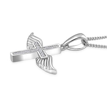 Moissanit Anh&auml;nger mit Kette ca. 45 cm, 925 Silber rhodiniert ca. 0.12 ct