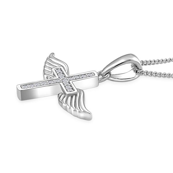 Moissanit Anh&auml;nger mit Kette ca. 45 cm, 925 Silber rhodiniert ca. 0.12 ct image number 4