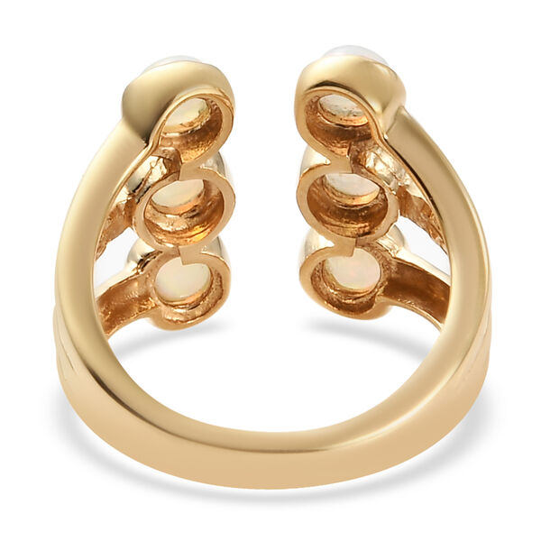 Natürlicher Äthiopischer Opal Ring 925 Silber vergoldet image number 5