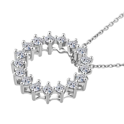 LUXURIANT DIAMOND- 3er Set - Lab Grown Diamant SI-GH Anhänger mit Kette (ca. 50cm) und Ohrringe, 925 Silber rhodiniert ca. 0.75 ct image number 2