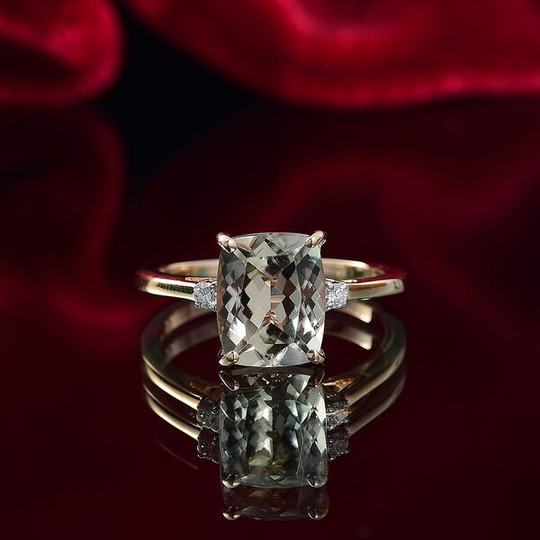 AAA Turkizit, Wei&szlig;er Diamant Ring 585 Gold (Gr&ouml;&szlig;e 17.00) ca. 3,60 ct image number 1