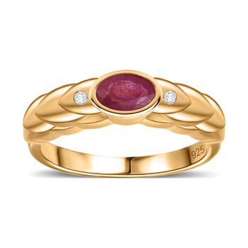 Afrikanischer Rubin und Zirkon-Ring - 0,76 ct.