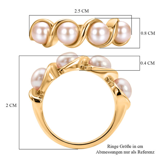 EverTrue Pfirsich S&uuml;&szlig;wasser Perle Ring in Goldton image number 6