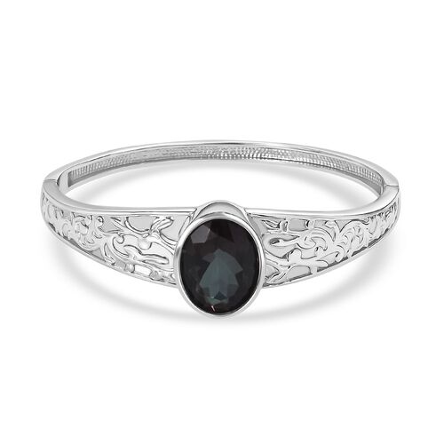 Farbwechsel-Alexandrit-Quarz-Triplette Armreif ca. 19 cm Edelstahl ca. 17.31 ct image number 0