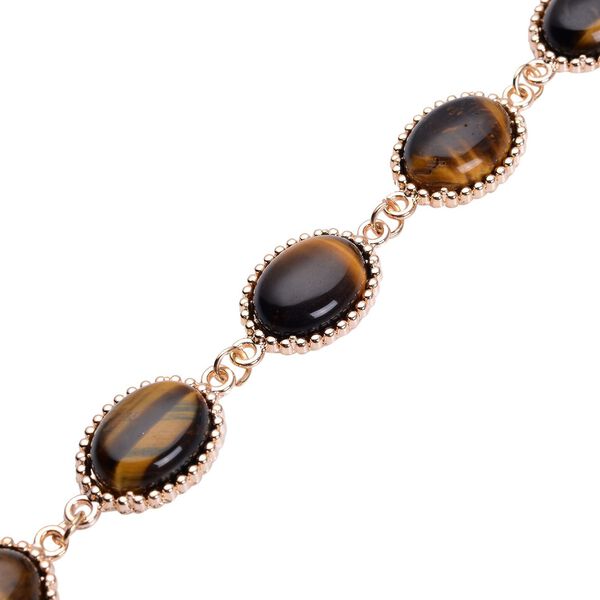 2er-Set, Gelbe Tigerauge-Ohrringe und Armband - 95 ct. image number 3