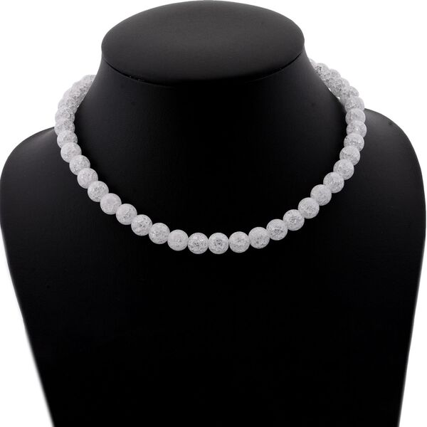 Weiße Eis Quarz Halskette, 45cm - 250,15 ct. image number 2