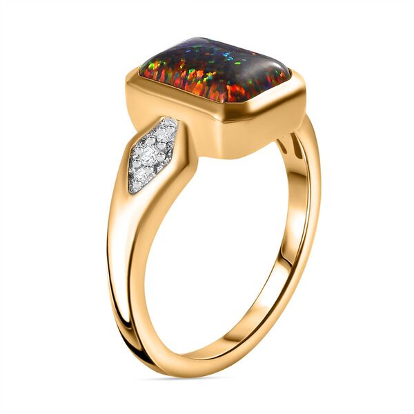 Labor schwarzes Opal und Zirkon-Schmuckset - 2,15 ct. image number 6