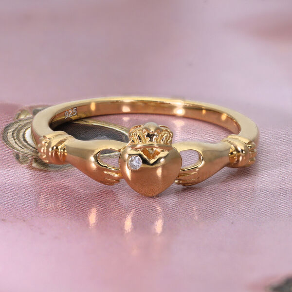 Diamant Ring 925 Silber vergoldet image number 2