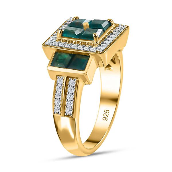 Grandidierit und Zirkon-Ring, 925 Silber Gelbgold Vermeil  ca. 1,58 ct image number 5