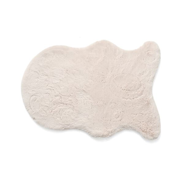 LIVMORE 2200gsm Kunstfell-Teppich mit Schaumstoffbasis, Fischform, 60x90cm, Reinwei&szlig;