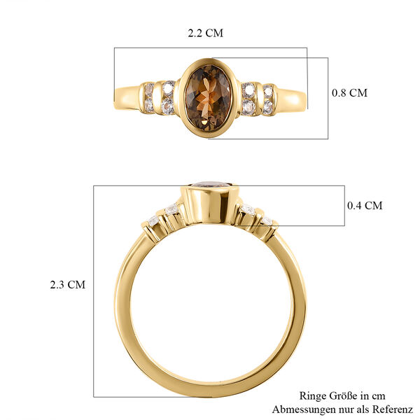 Nat&uuml;rlicher, goldener Tansanit und Zirkon-Ring - 1,02 ct. image number 7
