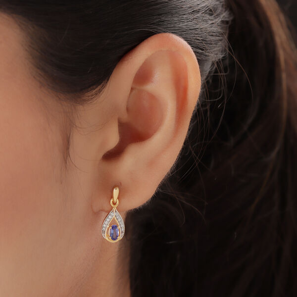 AA Tansanit und Zirkon Ohrh&auml;nger - 0,75 ct. image number 3