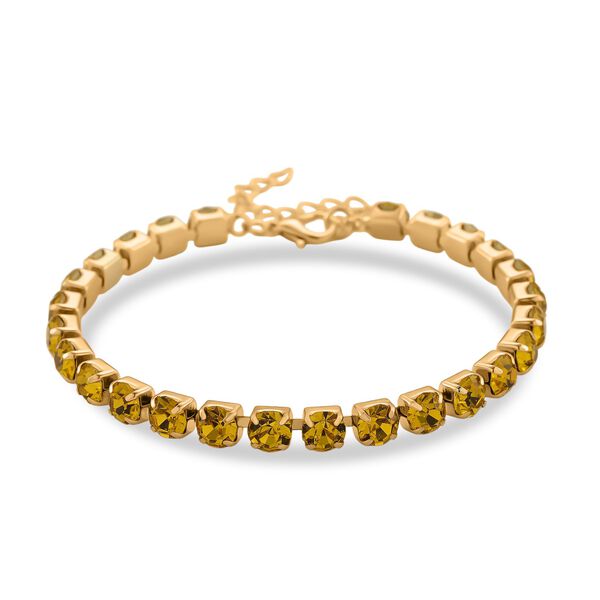 Gelbe Muschelkernperle (8-12 mm), Gelber Kristall Schmuckset 316L Edelstahl, Nickelfreies Messing image number 6