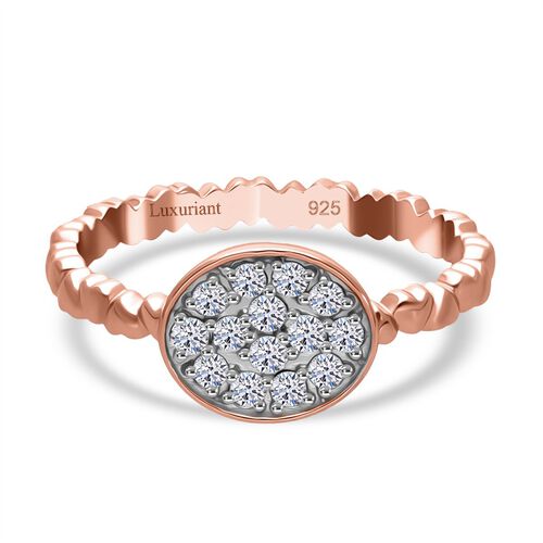 LUXURIANT DIAMOND - Lab Grown Diamant SI-GH Ring 925 Silber 750 Roségold Vermeil (Größe 18.00) (10-15 Werktage Lieferzeit) ca. 0.35 ct image number 0