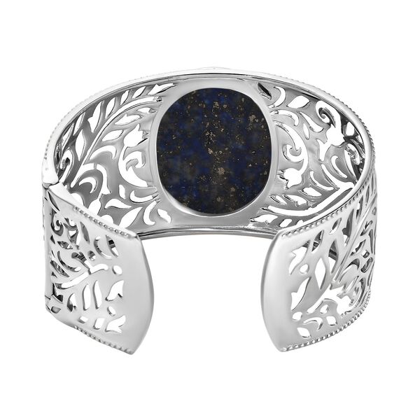 Lapislazuli Armreif, ca. 19 cm, platiniert ca. 74.97 ct image number 5