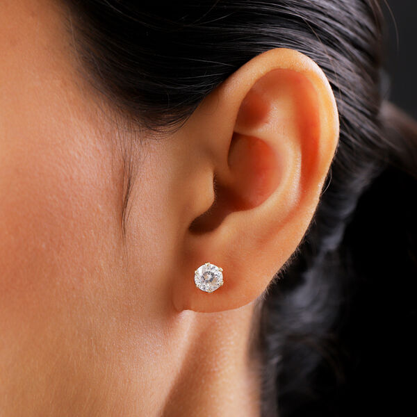 100 Facetten Moissanit-Ohrstecker, 375 Gelbgold ca. 1,50 ct image number 2