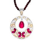 D'Joy Maulbeer Mondstein Schmuckset ca. 45 cm 925 Silber rhodiniert, 925 Silber Rhodiniert und 750 Gelbgold Vermeil ca. 47,16 ct.