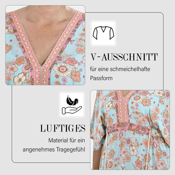 Boho-Chic Maxikleid mit Quasten, Einheitsgr&ouml;&szlig;e, pink image number 3