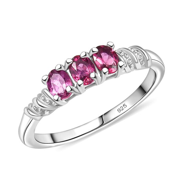 Rhodolith Granat Schmuckset 925 Silber rhodiniert (Größe 16) ca. 1,44 ct. image number 5