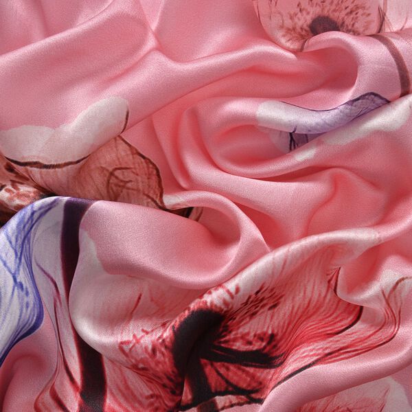 LA MAREY &ndash; Schal aus Maulbeerseide, Mohnblumen-Muster image number 6