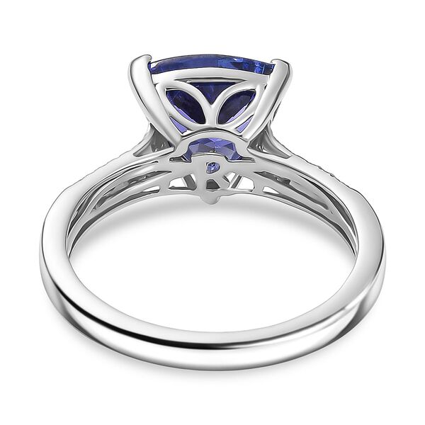 Rhapsody AAAA Tansanit, Wei&szlig;er Diamant Ring 950 Platin (Gr&ouml;&szlig;e 17.00) ca. 4,08 ct image number 4