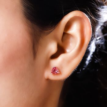 Lachs-Triplette Quarz-Ohrringe, 925 Silber platiniert ca. 1.62 ct