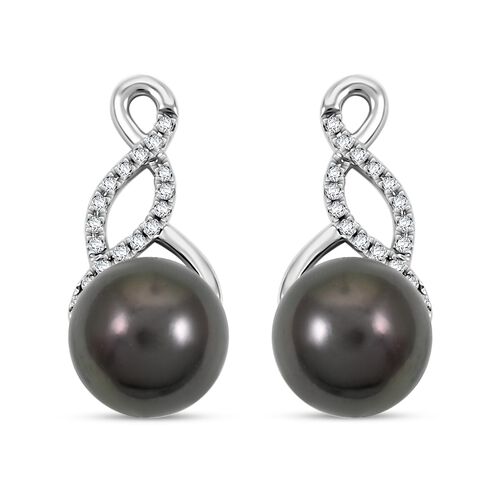 ILIANA zertifiziert und geprüft AAA Tahiti Perle und SI Diamant Ohrringe in 750 Weißgold image number 0