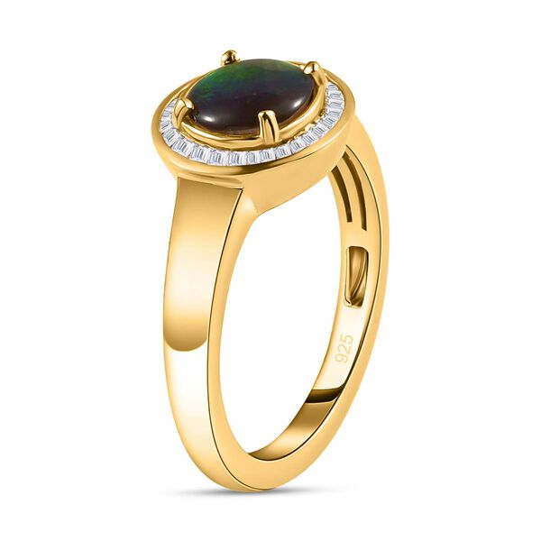 Ammolit und wei&szlig;er Diamant-Ring - 1,28 ct. image number 5