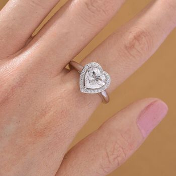 RADIANTA GRA zertifiziert Moissanit (D-VVS) Ring 925 Silber rhodiniert (Gr&ouml;&szlig;e 20.00) ca. 2.14 ct