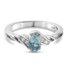 Kambodschanischer, blauer und weißer Zirkon Ring in Silber, 0,77 ct. image number 0