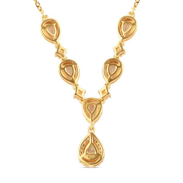 AAA Turkizit Collier, ca. 45 cm, 925 Silber Gelbgold Vermeil ca. 3,30 ct image number 5