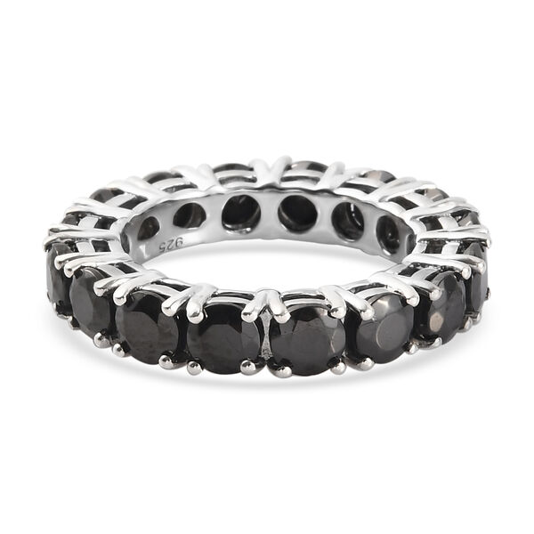 Elite Shungit Ring 925 Silber Platin-Überzug image number 0