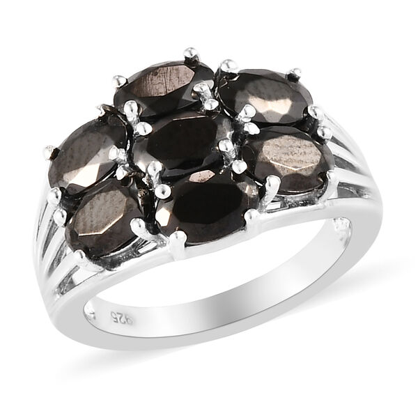 Elite Shungit Ring 925 Silber platiniert  ca. 1,78 ct image number 4